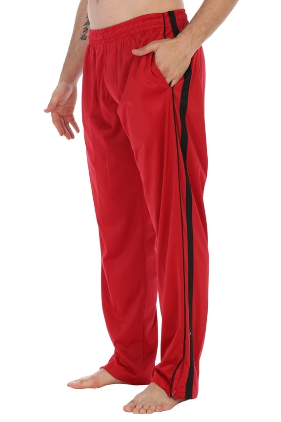 Mens Athletic Track Pants with Zip Bottom