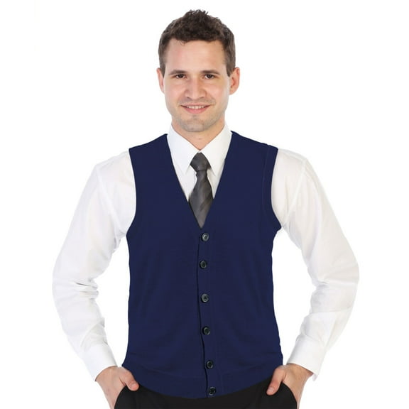 Gioberti Mens V-Neck Button Down Knitted Cardigan Vest
