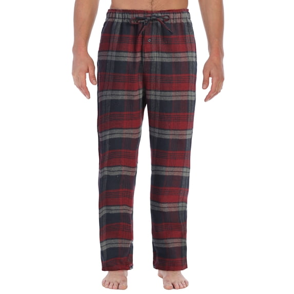 Gioberti Mens Yarn Dye Brushed Flannel Pajama Pants, Elastic Waist