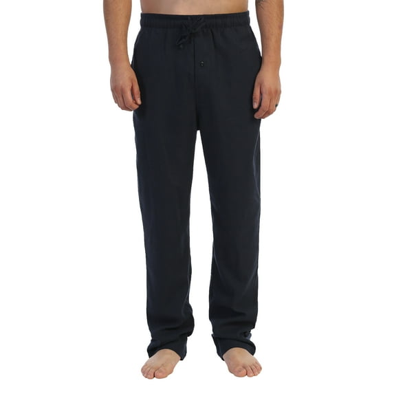Gioberti Mens Yarn-Dye Brushed Flannel Pajama Pants, Elastic Waist