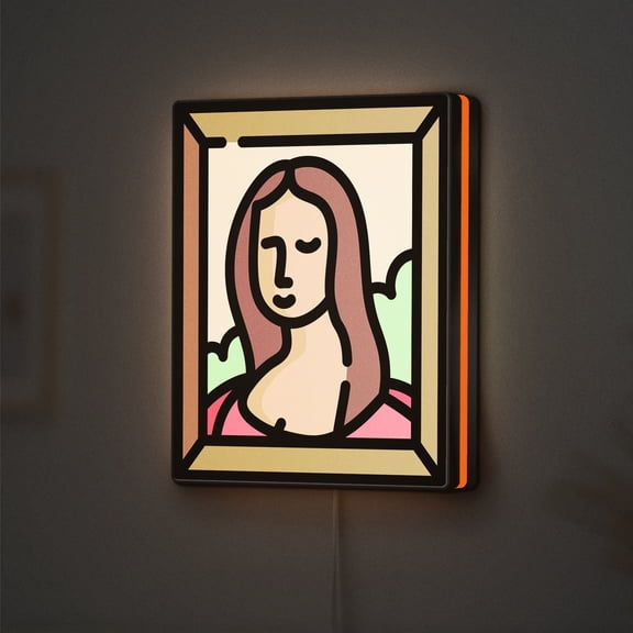 Gioconda LED Lightbox - Louvre Paris Art Painting Decor, Custom Led Sign for Home Office Shop Decor (Width 24 inch, 60cm)