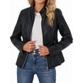 thumbnail image 1 of Giolshon Faux Leather Jackets for Women Moto Water Resistant Coat, 1 of 4