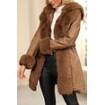 thumbnail image 1 of Giolshon Women Faux Leather Winter Trendy puffer jacket water-resistant Thicken Bubble Coat, 1 of 4