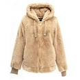 thumbnail image 1 of Giolshon Women's Faux Fur Jacket with 2 Side-Seam Pockets, The Coat with Hood Spring and Fall, 1 of 5