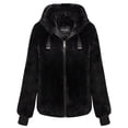 thumbnail image 1 of Giolshon Women's Faux Fur Jacket with 2 Side-Seam Pockets, The Coat with Hood Spring and Fall, 1 of 6
