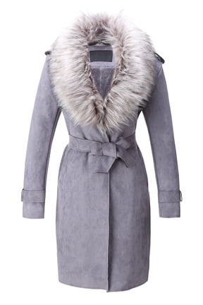 Women's Faux Suede Leather Jackets Outwear Fleece Lined Coat Leather