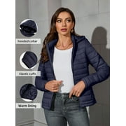 GIOLSHON Women's Quilted Lightweight Jacket Puffer Coat Women Bubble for Fall and Winter B-22205 Blue L