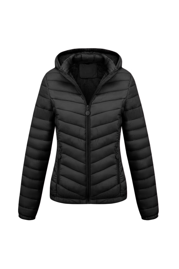 Women's Quilted Lightweight Jacket Puffer Coat Women Bubble for Fall and Winter B-22735 Black M