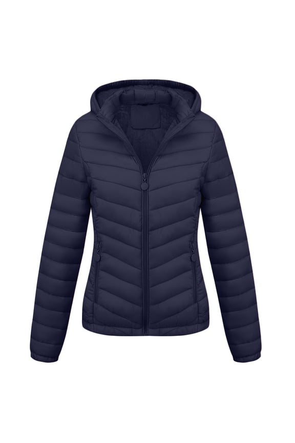 Women's Quilted Lightweight Jacket Puffer Coat Women Bubble for Fall and Winter B-22735 Blue S