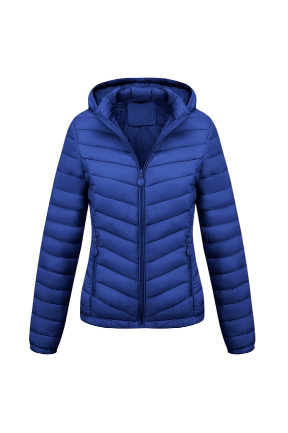 Women's Quilted Lightweight Jacket Puffer Coat Women Bubble for Fall and Winter B-22735 L.Blue L