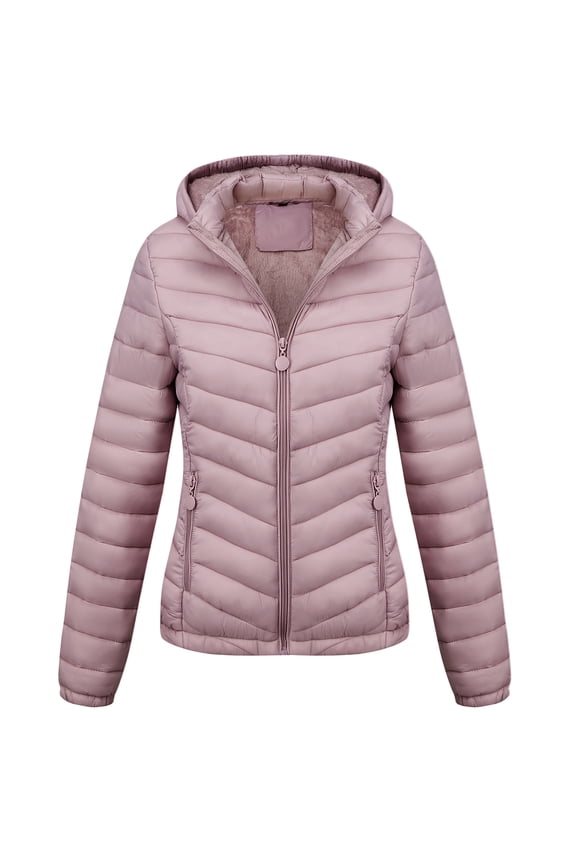 Women's Quilted Lightweight Jacket Puffer Coat Women Bubble for Fall and Winter B-22735 L.Pink L