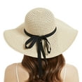 thumbnail image 1 of Giolshon Women's Sun Straw Hat Wide Brim Summer Hat Foldable Roll up Floppy Beach Hats, 1 of 6