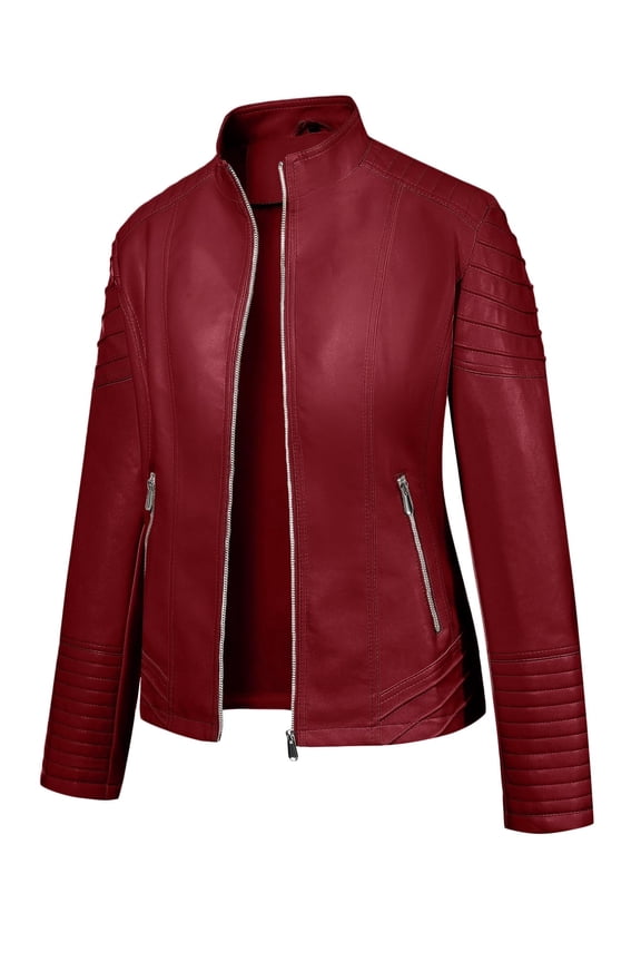 Women's Trench Coat Long Loose Jacket Faux PU Leather Oversize Classic Lapel with Belt
