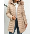 thumbnail image 1 of Giolshon Women's Winter Thickened Quilted Puffer Jacket Zipper Pockets Bubble Coat with Removable Hood and Faux Fur Collar G23-18 Apricot S, 1 of 3