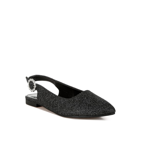 Giora Glitter Slingback Flat Sandals