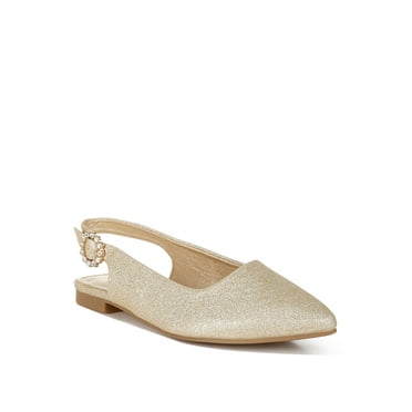 Giora Glitter Slingback Flat Sandals