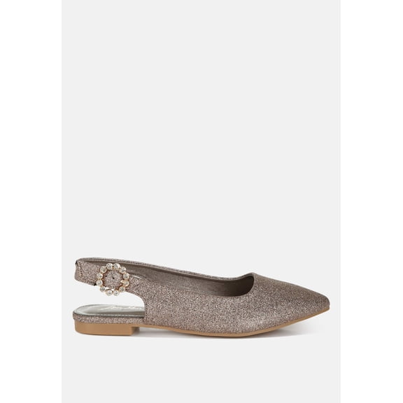 Giora Glitter Slingback Flat Sandals