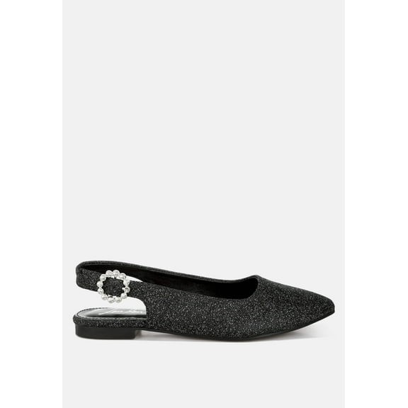 Giora Glitter Slingback Flat Sandals
