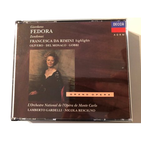 Giordano: Fedora, Zandonai: Francesca Da Rimini (Highlights) - Olivero, Del Monaco, Gobbi, L'Orchestre National De L'Opéra De Monte-Carlo, Lamberto Gardelli, Nicola Rescigno / Grand Opera / Decca 2x