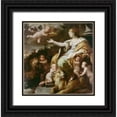 thumbnail image 1 of Giordano, Luca 26x27 Black Ornate Wood Framed with Double Matting Museum Art Print Titled - Allegory of Magnanimity, 1 of 4