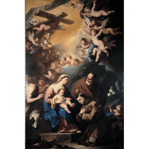 Giordano Luca Holy Family Venerated By St Anthony Of Padua 17Th Century Oil On Canvas Italy Lombardy Milan Brera Art Gallery (558315) Everett CollectionMondadori Portfolio Poster Print (24 x 36)