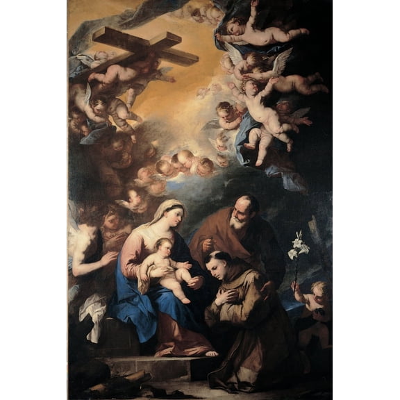 Giordano Luca Holy Family Venerated By St Anthony Of Padua 17Th Century Oil On Canvas Italy Lombardy Milan Brera Art Gallery (558315) Everett CollectionMondadori Portfolio Poster Print (18 x 24)