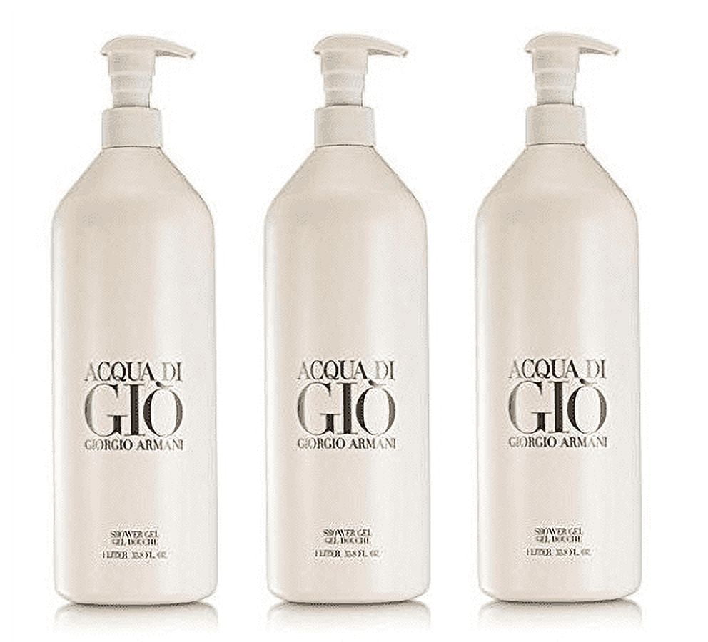 Giorgio Armani Acqua Di Gio Shower Gel Body Wash for Men 33.8 Oz Pack of 3