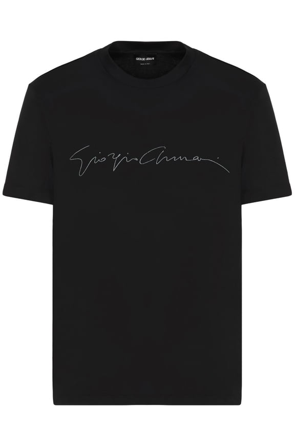 Black Slim Fit Script Logo T-Shirt (Men's)