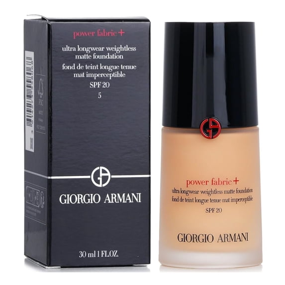 Giorgio Armani Power Fabric Plus Ultra Longwear Weightless Matte Foundation 5 SPF 20, 1 oz