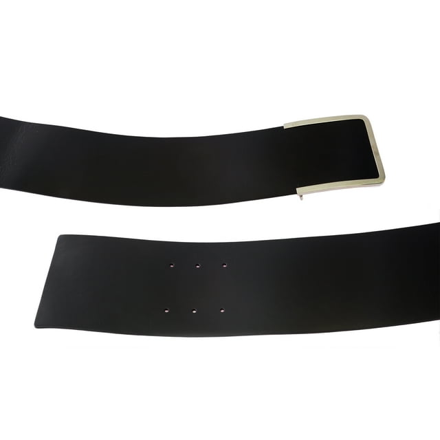 Giorgio Armani Women's 4" Wide Leather Belt 54 (107cm) Black