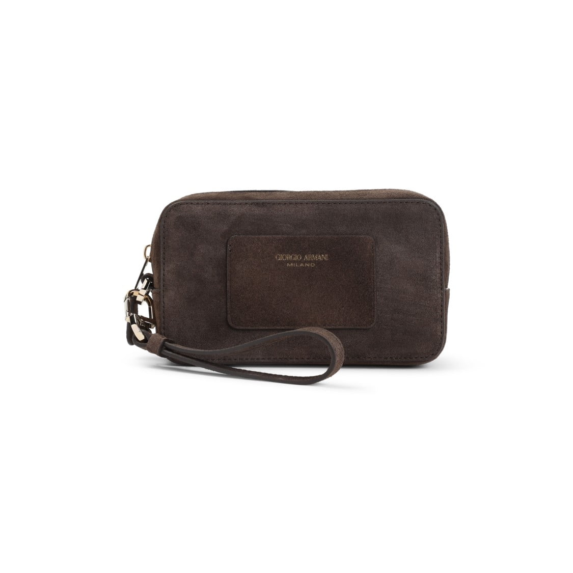 バッグ・カバンその他 Giorgio Armani Brown Leather Belt Bag With Zip Closure Armani Bag
