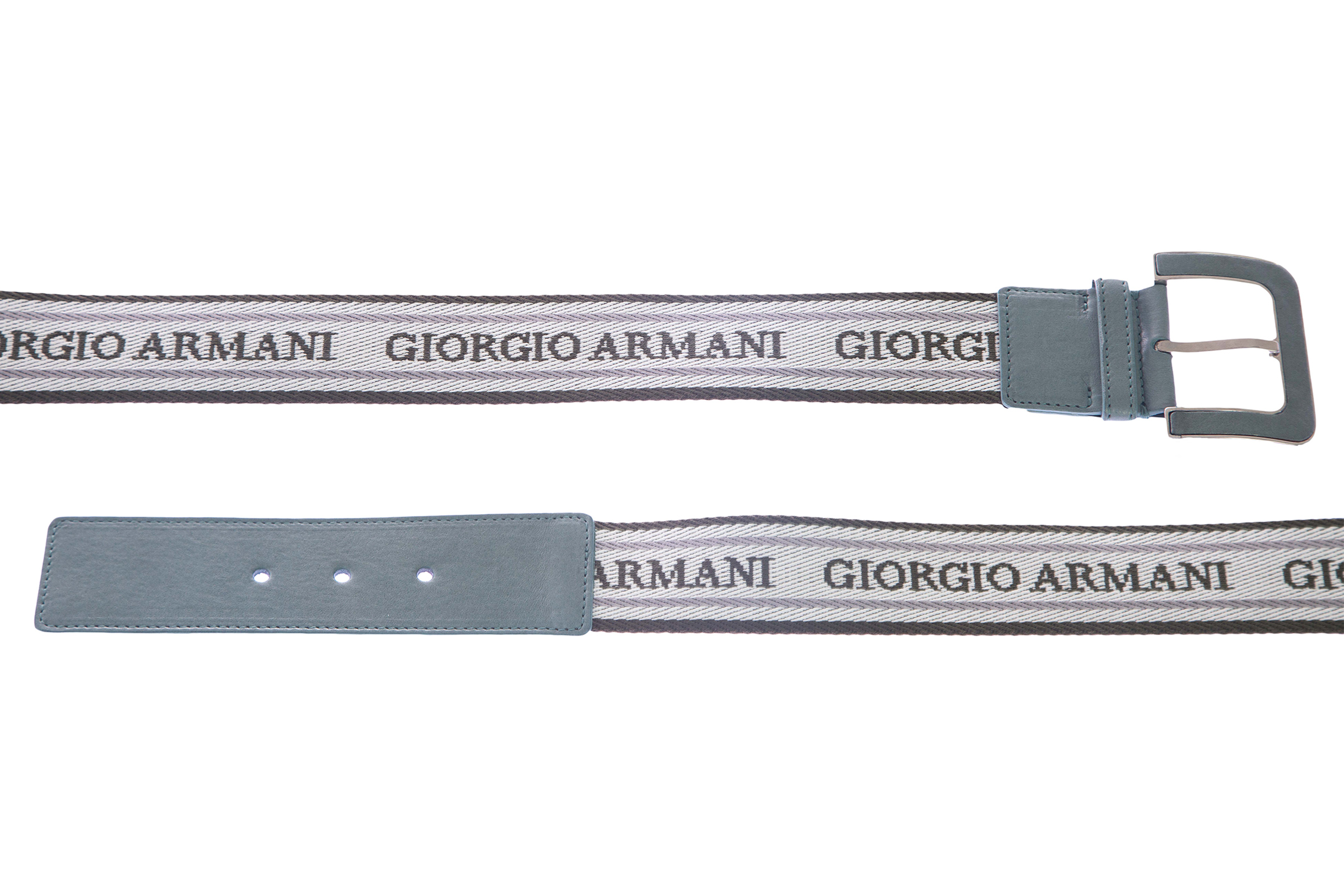 Giorgio Armani Women's Canvas Logo Jacquard Belt 42 (84cm) Green Multi - image 1 of 2
