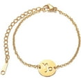 thumbnail image 1 of Giorgio Bergamo Stainless Steel Gold Plated Zodiac, Constellaction, Horoscope, Disc Anklet, Ankle Bracelet, 1 of 9