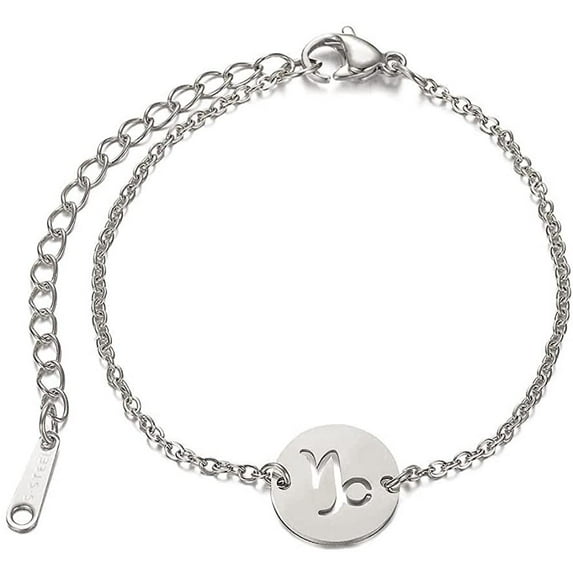 Giorgio Bergamo Stainless Steel Gold Plated Zodiac, Constellaction, Horoscope, Disc Anklet, Ankle Bracelet
