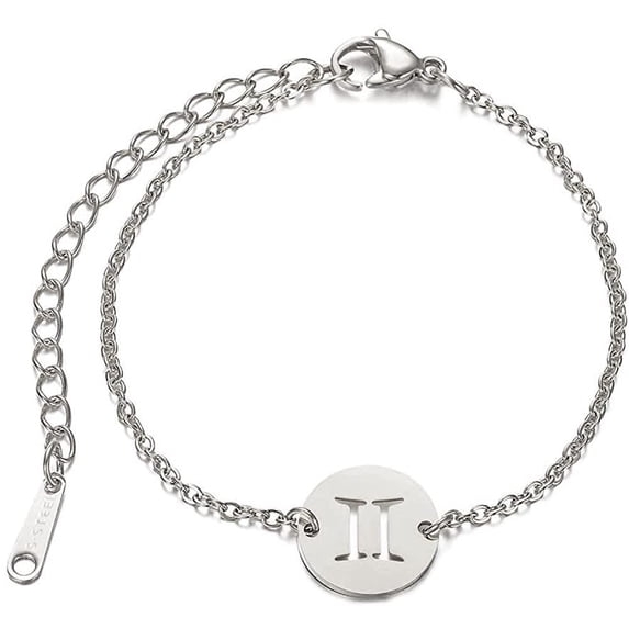 Giorgio Bergamo Stainless Steel Gold Plated Zodiac, Constellaction, Horoscope, Disc Anklet, Ankle Bracelet