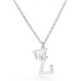 thumbnail image 1 of Giorgio Bergamo Stainless Steel White Gold Plated A - Z, 26 Letter Cubic Zirconia Flower Initial Pendant Mens Womens Necklace, Z, 1 of 6