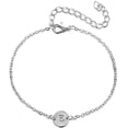 thumbnail image 1 of Giorgio Bergamo Stainless Steel White Gold Plated All 26 Letter Alphabet Initial Disc Adjustable Bracelet/Anklet, E, 1 of 6