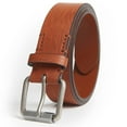 thumbnail image 1 of Giorgio Brutini Rugged Leather Casual Belt Color: Cognac Brown/Brushed Nickle, Size: XL (40-46), 1 of 1