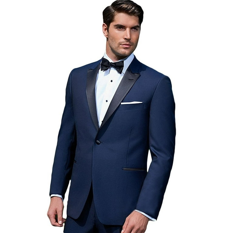 Giorgio Fiorelli Mens G47815 1 Button Tuxedo Suit Modern Fit Blue 38 Long Walmart