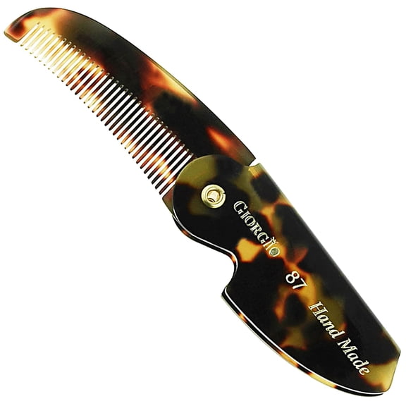 Giorgio G87 4.5 Inch Mustache and Beard Comb for Men - Handmade, Saw-cut, Hand Polished Pocket Styling Comb for Everyday Grooming and Hair Care