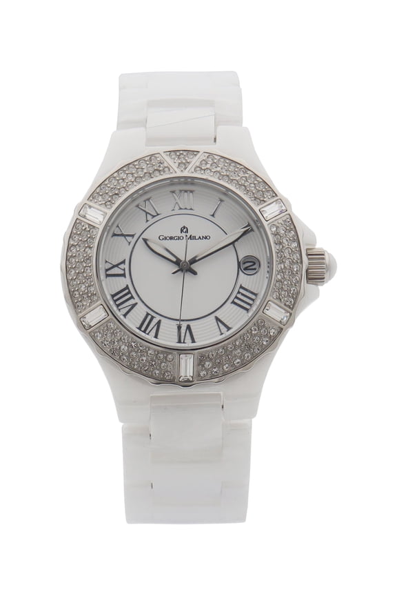 Ceramic Date White Dial Quartz Ladies Watch 863CWST01