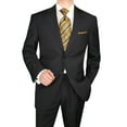 thumbnail image 1 of Giorgio Napoli Men's Two Button Jacket Flat Front Pants Black Suit Black, 1 of 6