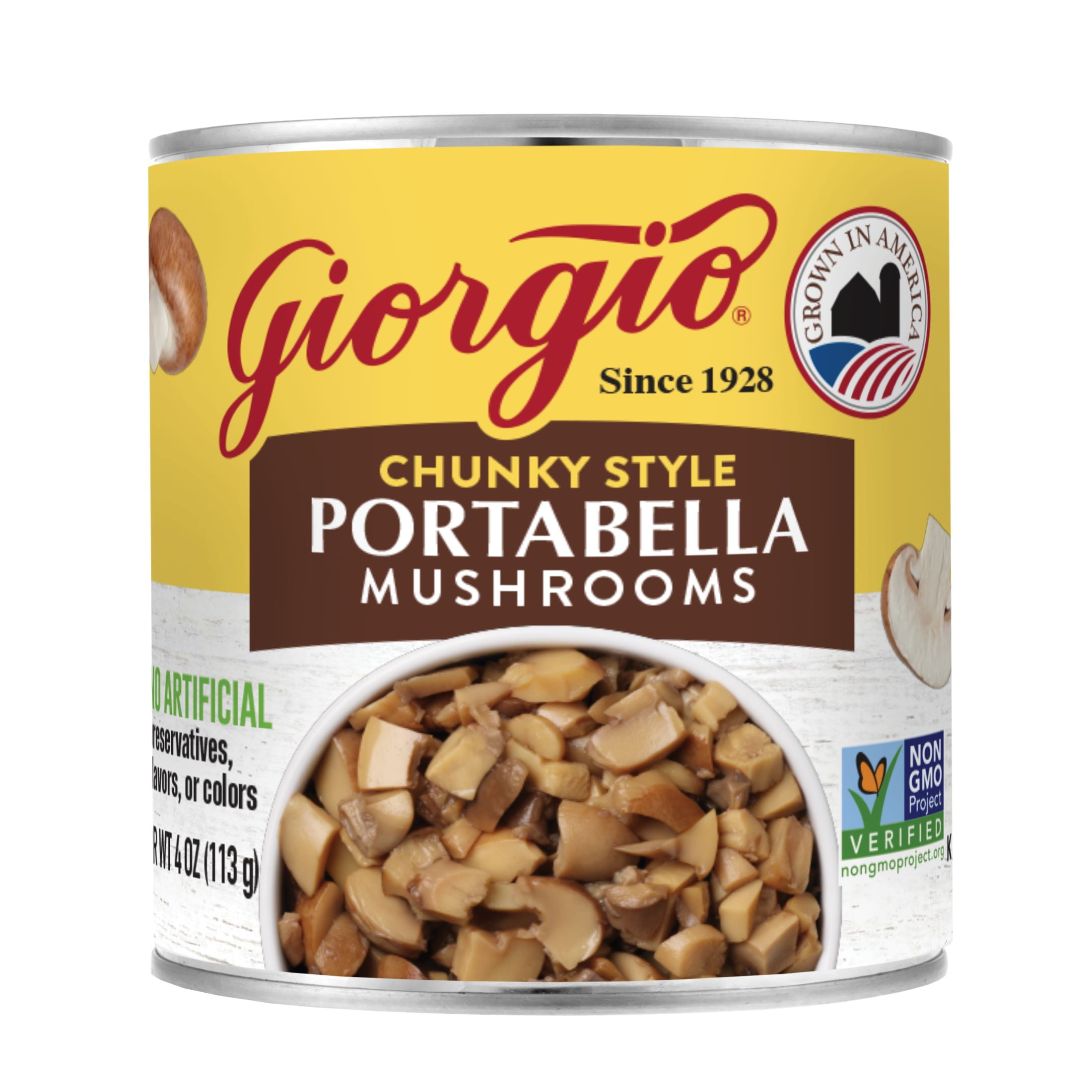 Giorgio Chunky Style Portabella Mushrooms, 4oz Can