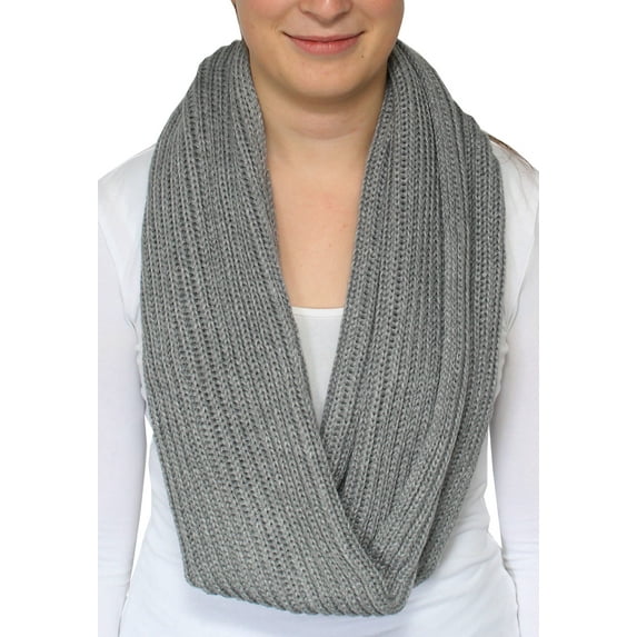 Giorgio Rimaldi Solid Color Knit Infinity Loop Scarf - gray