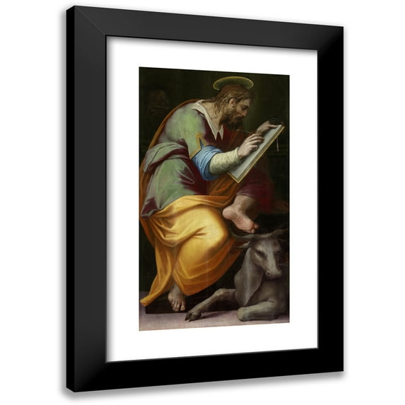 Giorgio Vasari 10x14 Black Modern Framed Museum Art Print Titled - Saint Luke (1570-1571)