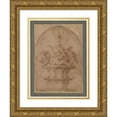 thumbnail image 1 of Giorgio Vasari 11x14 Gold Ornate Wood Frame and Double Matted Museum Art Print Titled - Design for a Fountain with River Gods and Nymphs (1511-74), 1 of 4