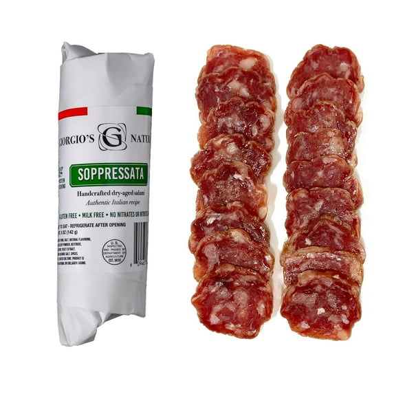 Giorgio's Naturals - SOPPRESSATA - Pork Salami, Italian Dry Salami Chub Deli Lunch Meat, 5 oz