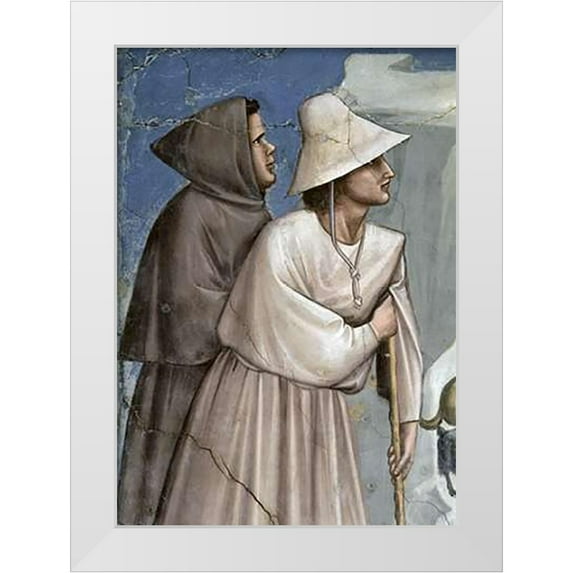 Giotto 14x18 White Modern Wood Framed Museum Art Print Titled - Josephs Dream - Detail
