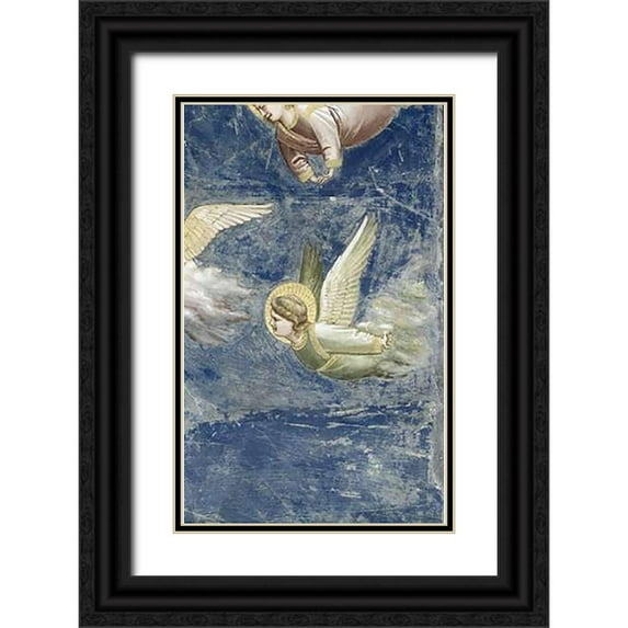 Giotto 21x32 Black Ornate Wood Framed with Double Matting Museum Art Print Titled - Crucifixion - Detail