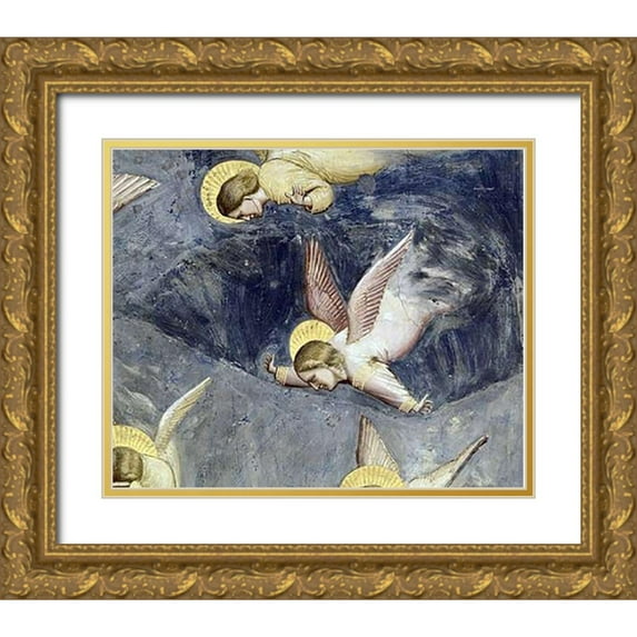 Giotto 23x20 Gold Ornate Wood Framed with Double Matting Museum Art Print Titled - Lamentation (Detail)